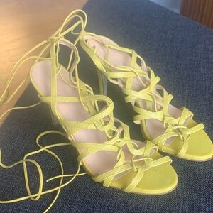 JCrew leather strappy heels
